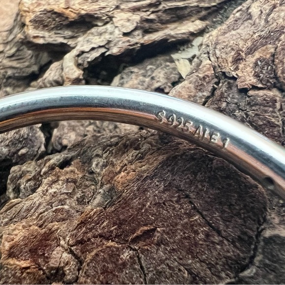 Authentic Pandora Small 1 Open Bangle Charm Bracelet Smooth Silver End Caps - Picture 4 of 6